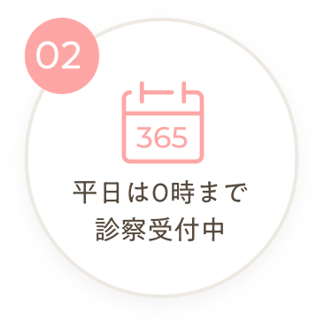 平日は0時まで診察受付中